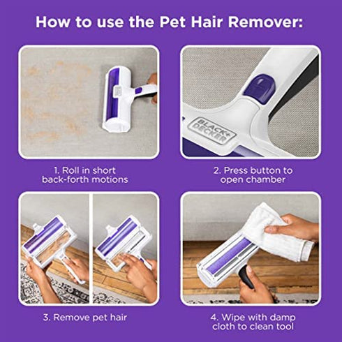 BLACK+DECKER Pet Hair Remover, Roller (HMSCT0001)