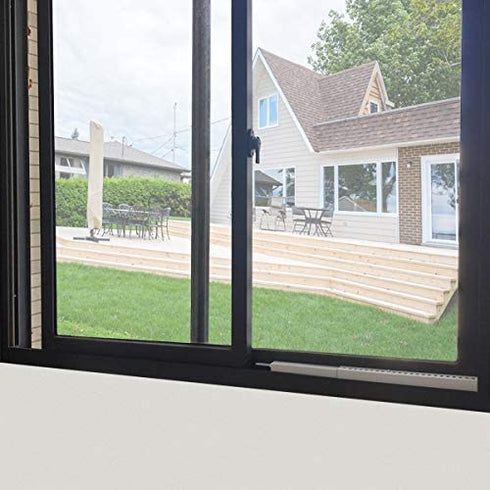 JEACENT AC Security Window Lock Bar, Window Security Bars - Sturdy Steel, Extends from 10" to 17 1/2" for Sliding Windows with AC Unit Installed