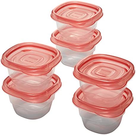 Rubbermaid - Mini Food Storage Containers, (0.5 Cup), (6 Pack)