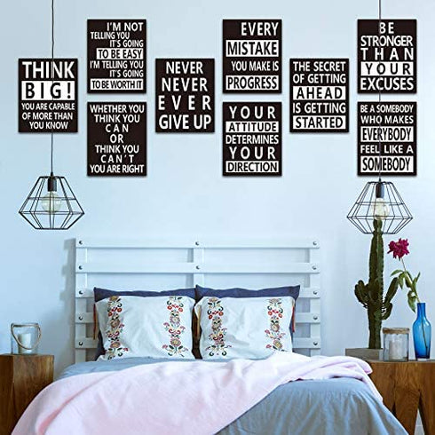 9 Pieces Inspirational Wall Decals Spiritual Motivational Wall Stickers Positive Quotes Sayings Phrases Decals for Library Home School Office Wall Art Decorations, 8 x 10 Inches
