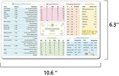 2 Pack Magnetic Cheat Sheets Cookbook Cooker Compatible with Air Fryer Cooking Times Quick Reference Guide Air Fryer Accessories 6''x11''