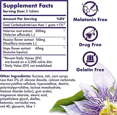 ZzzQuil Pure Zzzs Restorative Herbal Sleep, Tablets, Free of Drugs and Hormones, Melatonin-Free Formula, Valerian Root, Hops, Passion Flower, Sleep Aids for Adults, 60 Count