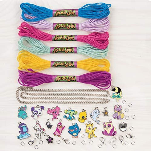 Make It Real - Animal Jam Charm Bracelets. DIY Animal Jam Themed Charm Bracelet Making Kit for Girls. Arts and Crafts Kit to Create Unique Tween Bracelets with Cord, Chains and Metallic Charms