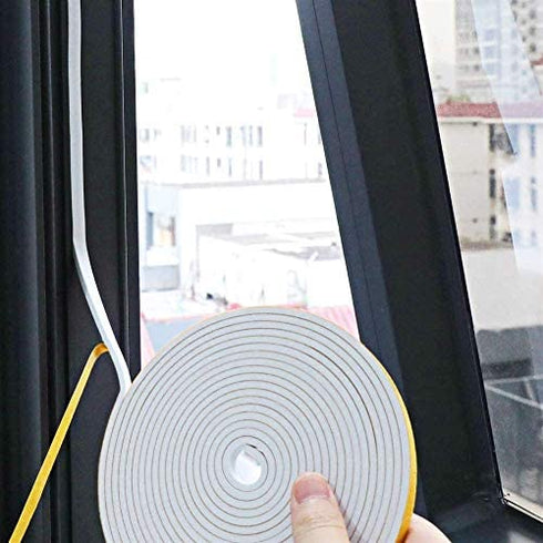 fowong White Door Weather Stripping 26 Feet, 1/2 Inch Wide X 1/4 Inch Thick, High Density Foam Tape Roll Neoprene Rubber Adhesive Weatherstrip Door Seal, Window Insulation, 2 Rolls X 13 Ft Each