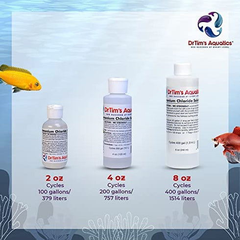 DrTim’s Aquatics Ammonium Chloride Solution for Fishless Cycling: 2 oz., Treats 100 gal. – Fish Tank Cleaner for Saltwater, Freshwater & Reef Aquariums