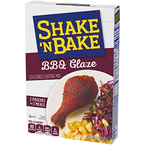 Shake 'N Bake BBQ Glaze Seasoned Coating Mix 6 Ounce (Pack of 8)