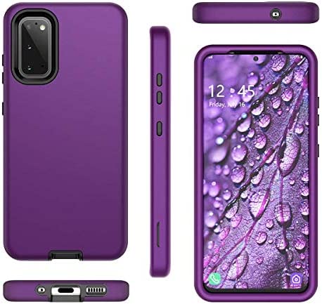 Galaxy S20 Case, WeLoveCase S20 5G Cover 3 in 1 Full Body Heavy Duty Protection Hybrid Shockproof TPU Bumper Three Layer Protective Case for Samsung Galaxy S20 5G 6.2 Dark Purple