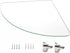WALI Corner Floating Wall Mounted Shelf with Transparent Strengthened Tempered Glasses Wall Decor Display Storage Shelf for Bedroom, Living Room, Kitchen, Office (CS001S), 1 Shelf, Silver