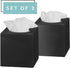 DW‹LLZA HOM‹ Tissue Box Cover Square - Facial Cube Tissue Box Holder Case Dispenser for Bathroom Vanity Countertop, Bedroom Dresser, Office Desk or Night Stand Table, 2 Pack - Black