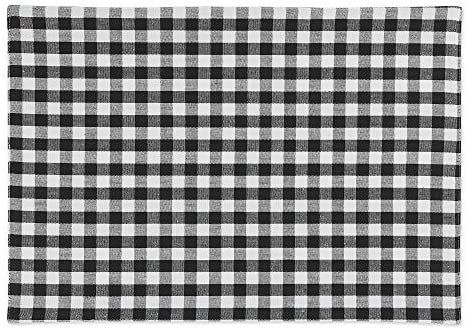 DII Gingham Check Tabletop Collection, Black, Placemat Set