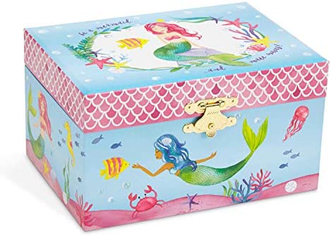 Jewelkeeper Mermaid Musical Jewelry Box, Underwater Design with Narwhal, Over the Waves Tune