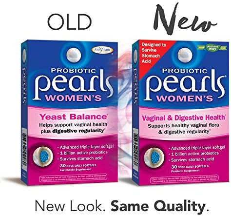 Nature’s Way Probiotic Pearls Women’s Probiotic Supplement, Vaginal & Digestive Health*, 1 Billion Cultures, No Refrigeration Required, 30 Softgels