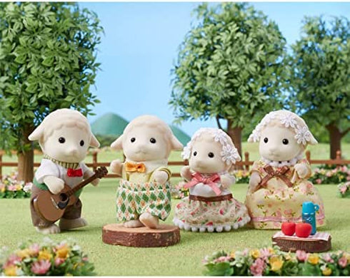 Calico Critters Sheep Family, Set of 4 Collectible Doll Figures