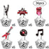 L.CLOVERBN 36Pcs Rock & Roll Musical Cupcake Topper, Guitar, Note, Disc,Hot Music Elements Cake Decoration for Rock Music Party Supplies.2 Sides