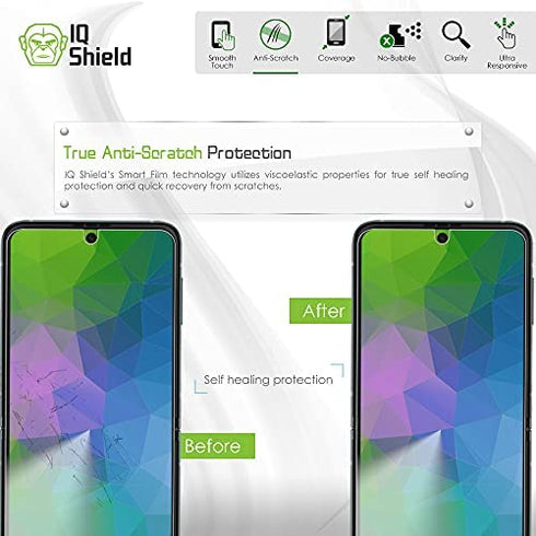 IQ Shield Screen Protector Compatible with Samsung Galaxy Z Flip 3 (2-Pack) Anti-Bubble Clear Film