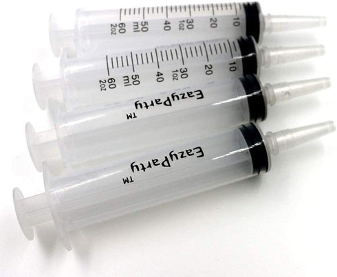 Jello Party Syringes with 5 Extra Caps, 30 Pack Reusable 2oz Plastic Party shots Syringes, and Cleaning Brush,great for filling Jello, Pudding, Patrick's Day, Graduation party