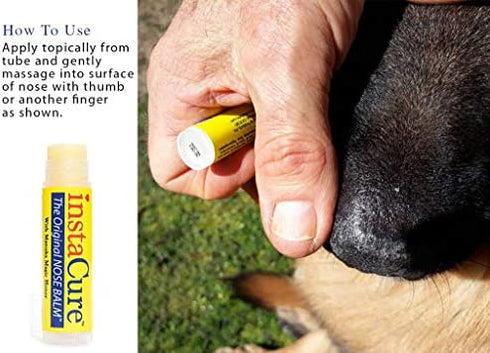 Fast Relief for Cracked, Dry and Sore Noses! InstaCure's Original Nose Balm with Raw Manuka Honey, Plus Coconut Oil, Shea Butter and Other Certified Organic Ingredients. Great Topical for Dogs' Noses!