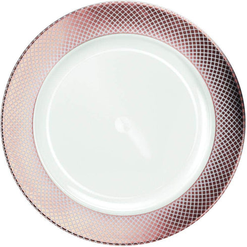Plastic Charger Plates - 12" | Rose Gold | Pack of 10