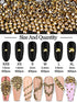 Warmfits 3600pcs Nail Art Rhinestone Crystal Gold Rhinestones Beads Nail Jewels Nail Design Round Flatback Gems Stones Studs 6 Sizes with Box for Nail Design Craft Art Shoes