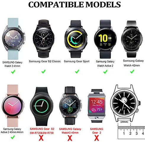 Compatible with Samsung Galaxy Watch 4 Band 44mm 40mm/Galaxy Watch 4 Classic 46mm 42mm Women Girls,Galaxy Watch Active 2 40mm 44mm,20mm Slim Smart Watch Bands for Galaxy Watch 3 41mm/Galaxy Watch 42mm