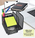 Greenco Mesh Office Supplies Desk Organizer with Note Pad Holder, Black