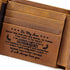 Fundykee Engraved Mens Wallet Personalized Leather Wallet for Men Husband Dad Son Boyfriend Love Custom Gifts (Tri-fold wallet to my son)