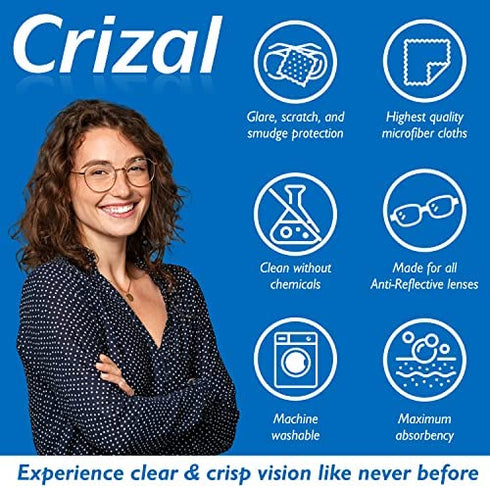 Crizal Lens Cleaning Cloth 8 Pack Wipes Micro Fiber Cleaning Cloth in Own Carry Case. for Crizal Anti Reflective Lenses|#1 Best Microfiber Cloth for Cleaning Crizal and All Anti Reflective Lenses|