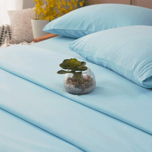 SONORO KATE Bed Sheet Set Super Soft Microfiber 1800 Thread Count Luxury Egyptian Sheets 16-Inch Deep Pocket?Wrinkle -3 Piece (Spa Blue, Twin XL)