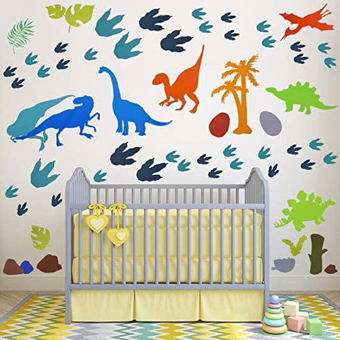 Dinosaur Decals Wall Stickers Boys Kids Room Decor Glow in The Dark Luminous Dinosaur Vinyl Decor Baby Bedroom Living Room Bathroom Decor (Classic Style)