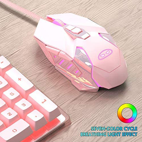MageGee G10 Gaming Mouse Wired, 7 Colors Breathing LED Backlit Gaming Mouse, 6 Adjustable DPI (up to 3200 DPI), Ergonomic Optical Computer Mouse with 7 Buttons for Windows PC Gamers