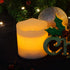 Outdoor Indoor Flameless Pillar Candles, 4 Pack Plastic Resin Battery Operated Electric LED Candle Sets with Cycling 24 Hours Timer Function for Home Party Wedding Decoration, 3"x3"