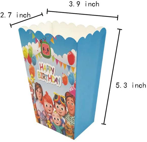 30 Pcs JJ melon Party Popcorn Boxes JJ melon Party Supplies Favors Candy Container for JJ melon Birthday Theater Themed Parties Movie Nights Carnivals