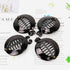 WEFOO 12Pcs 2.5" Black Round Banana Clips Effortless Beauty Assorted Side Combs Ponytail Hair Clip Comb Pin for Women Girls