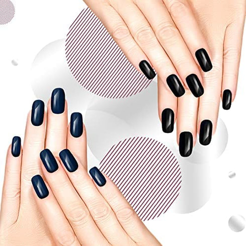 12 Sheets 192 Pieces Press on Nail Stickers Solid Color Full Nail Stickers Adhesive Nail Polish Strips Solid Nail Wraps Decals Strips Manicure Nail Stickers with Nail File for Women (Multicolor)
