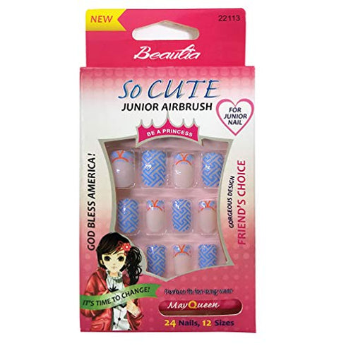 Beautia 3pack 72Tips So Cute Artificial False Fake Junior Nail With Glue For Kids (22113/22013/22111)
