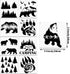 9 Pieces Forest Bear Claw Stencil Kit Winter Porch Stencil Animal Reusable Mylar Template Stencils with Metal Open Ring for Painting on Wood Wall Home Decor