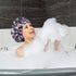 Luxury Shower Cap for Women, Waterproof Reusable Shower Caps Double Layers Microfiber Terry Lined with Dry Hair Function, Large for Long Hair, Adjustable