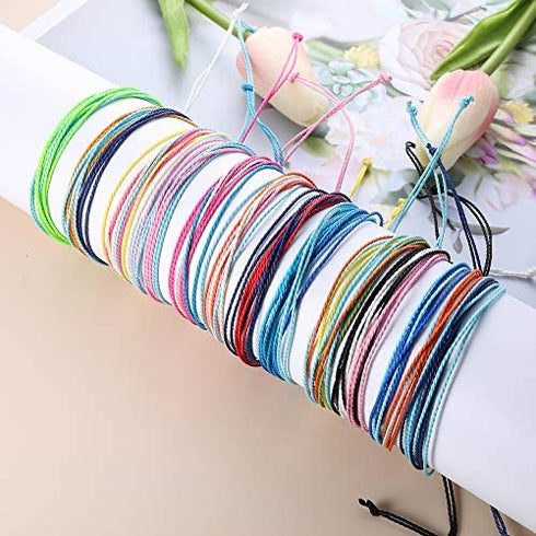 Subiceto 12 Pieces Multicolor String Handmade Braided Bracelet Strand Waterproof Bohemian Bracelets for Women Boho Handcrafted Jewelry Set