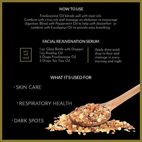 artnaturals 100% Pure Frankincense Essential Oil - (.5 Fl Oz / 15ml) - Natural Undiluted Therapeutic Grade – Premium Aromatherapy Quality Oil for Diffuser Internal Use, Skin, and Face - Frankensence