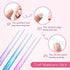 6 Pieces Glass Cuticle Pusher Glass Cuticle Stick Set Double Sided Crystal Glass Nail Files Manicure Pedicure Precision Filing Cuticle Remover (Pink, Blue, Purple)