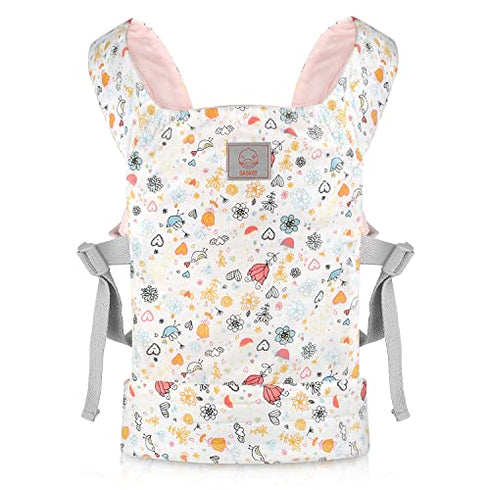 GAGAKU Doll Carrier Front and Back Soft Cotton Stuffed Animal Carriers for Baby, Rose Garden