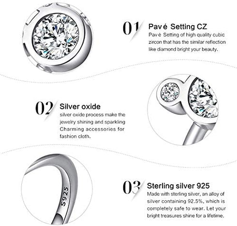 WOSTU 925 Sterling Silver Ring for Women Girls Love Heart,Cat,Mouse,Cubic Zircon(Different Size)