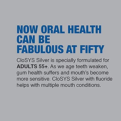 CloSYS Silver Fluoride Toothpaste for Adults 55+, 3.4 Ounce (Pack of 2), Gentle Mint, Travel Size, TSA Compliant, pH Balanced, Enamel Protection, Sulfate Free
