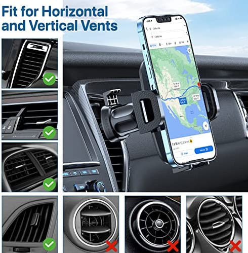 Miracase Phone Mount for Car, Universal Air Vent Car Phone Holder, Hands Free Car Cell Phone Holder Cradle Friendly Compatible with iPhone 13 12 11 Pro Max X 8 Plus Samsung and All Smartphones