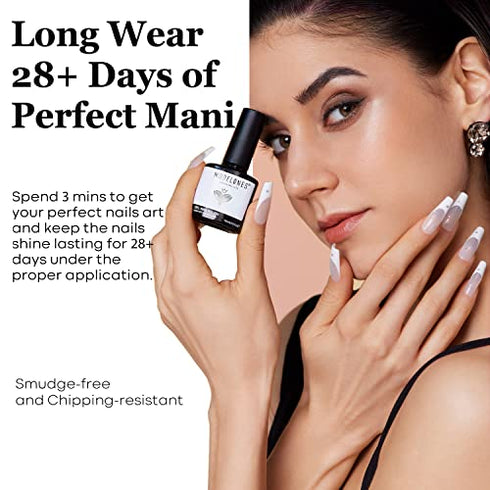 modelones Gel Nail Polish, 1 Pcs 15ml Milky Pure White Color Gel Polish Set Soak Off LED Long-Wear Mirror Shine Essential Nail Gel Salon Manicure Design DIY at Home, 0.5 Fluid Ounces