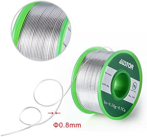 AUSTOR 0.8mm Lead Free Solder Wire with Rosin Core