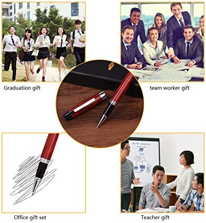 Writing Pen Set with Gift Box - Elegant Nice Black Ink Ballpoint Pen for Journal Signature Executive Business Office