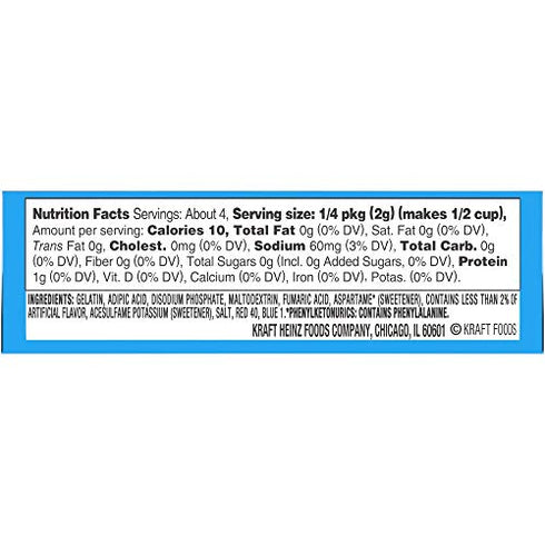 Jell-O Sugar Free Gelatin Variety, Black Cherry, Raspberry, Lemon, Lime, Strawberry, Cherry, 0.3 oz Boxes (Pack of 6) with By The Cup Mood Spoons