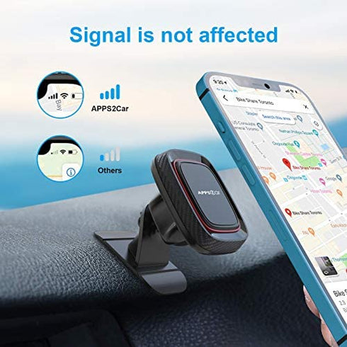 APPS2Car Magnetic Phone Holder for Car, Dashboard Magnetic Car Mount, 360° Rotation Car Magnetic Phone Mount with Strong VHB Adhesive, for All Cell Phones