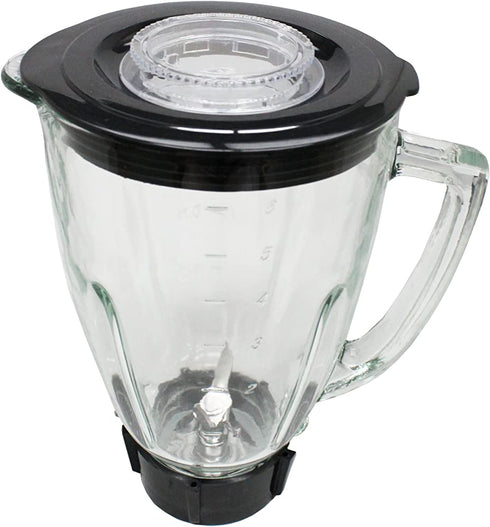Ronnel Collection 6 Piece Round Blender Glass Jar Replacement Kit for Oster Blender, 1.3 Liter - 5.6 Cup Will Fit Oster Blender with Pin as pictured